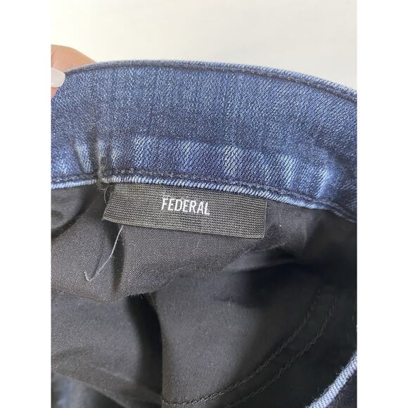 Paige Federal Slim Straight Jeans Dark Blue Denim Cellar Wash Men’s Size 36x29 - Picture 7 of 8